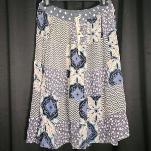 Sol Skirt Blue White Draw String Free Size